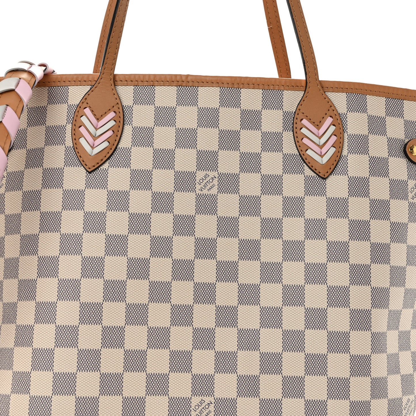 Damier Azur Braided Neverfull MM Orange