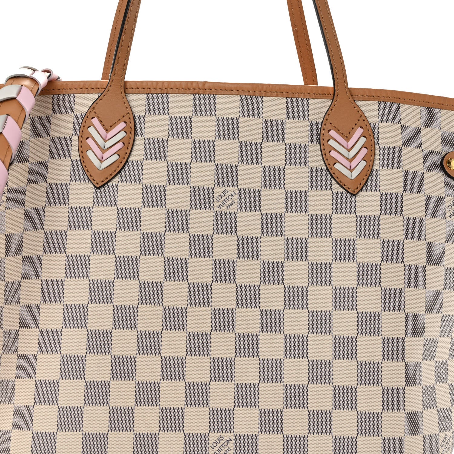 Louis Vuitton Damier Azur Braided Neverfull MM Orange 7 of 9
