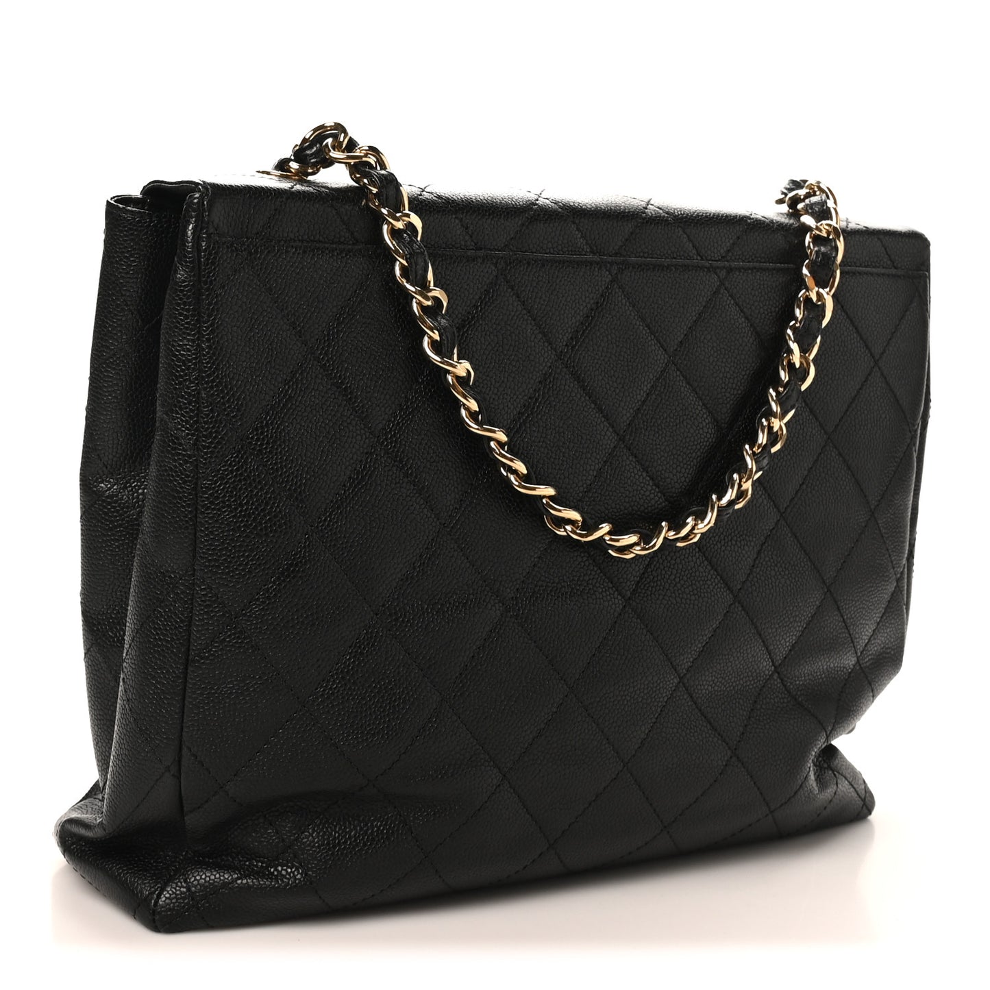Caviar Quilted Single Flap Black