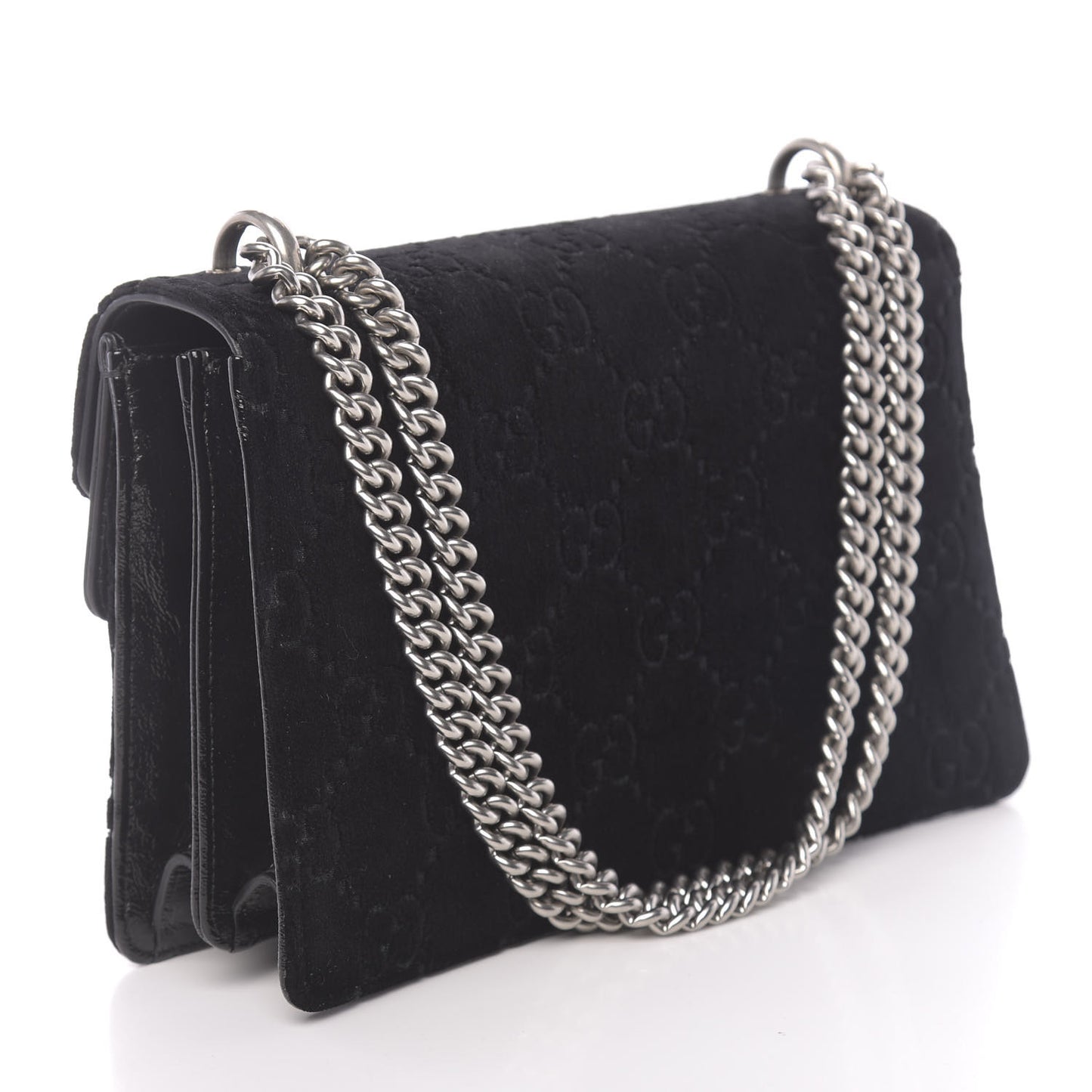 Velvet GG Monogram Small Dionysus Shoulder Bag Black
