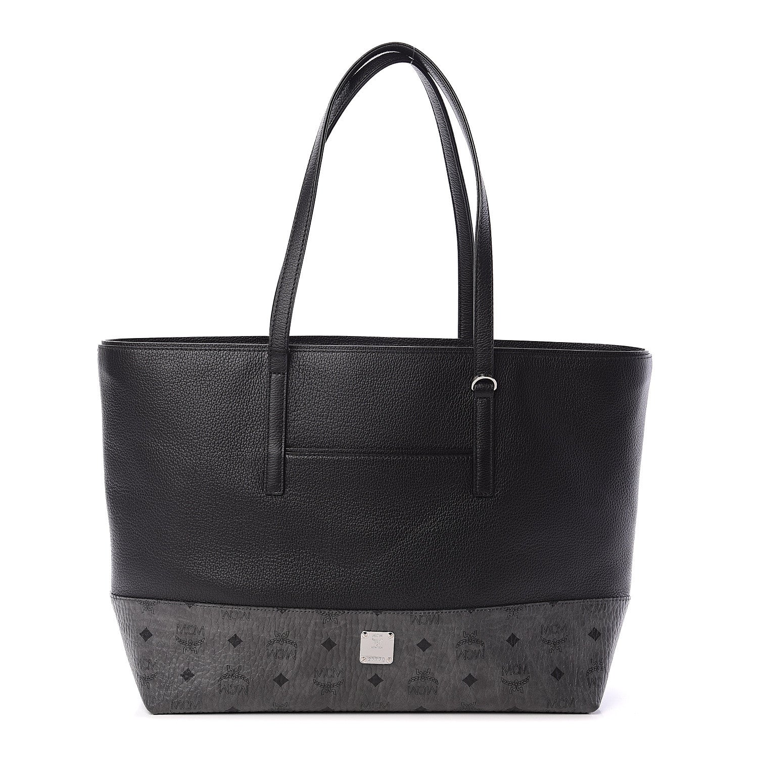 MCM Calfskin Visetos Wilder Shopper Tote Black 1 of 8