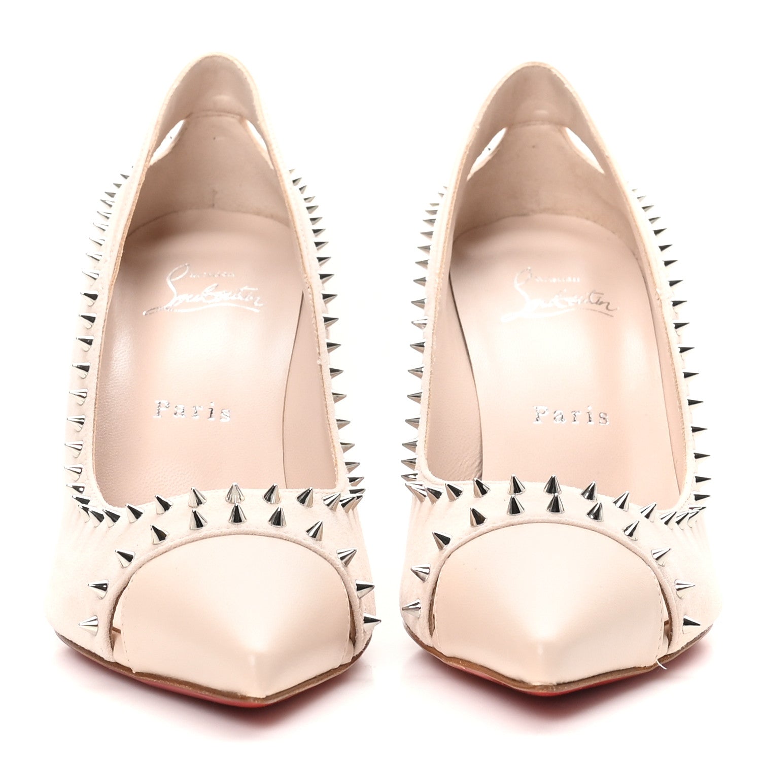 Christian Louboutin Veau Velours Duvette 100 Pumps 37 Leche 3 of 8