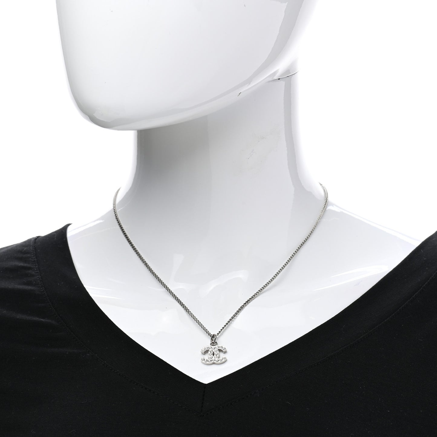 Crystal Timeless CC Necklace Silver
