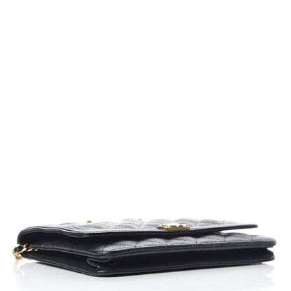 Chanel Caviar Quilted Boy Wallet On Chain WOC Black 4 of 10