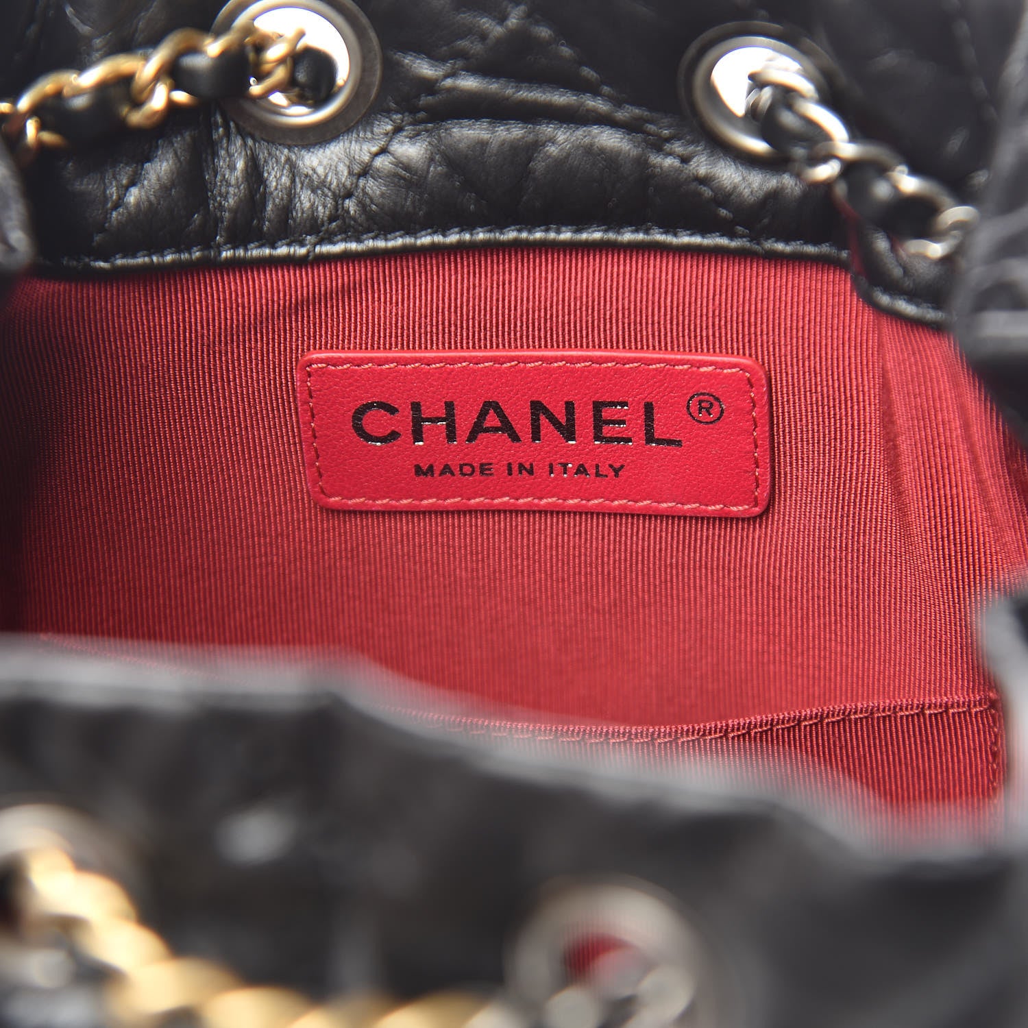 Chanel Aged Calfskin Chevron Quilted Small Gabrielle Backpack Black 6 of 9