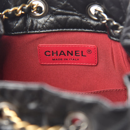 Chanel Aged Calfskin Chevron Quilted Small Gabrielle Backpack Black 6 of 9