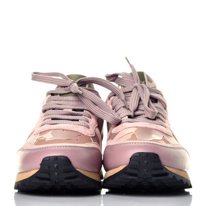 Valentino Garavani Nappa Suede Camouflage Womens Rockrunner Sneakers 38 Poudre Multicolor 2 of 8