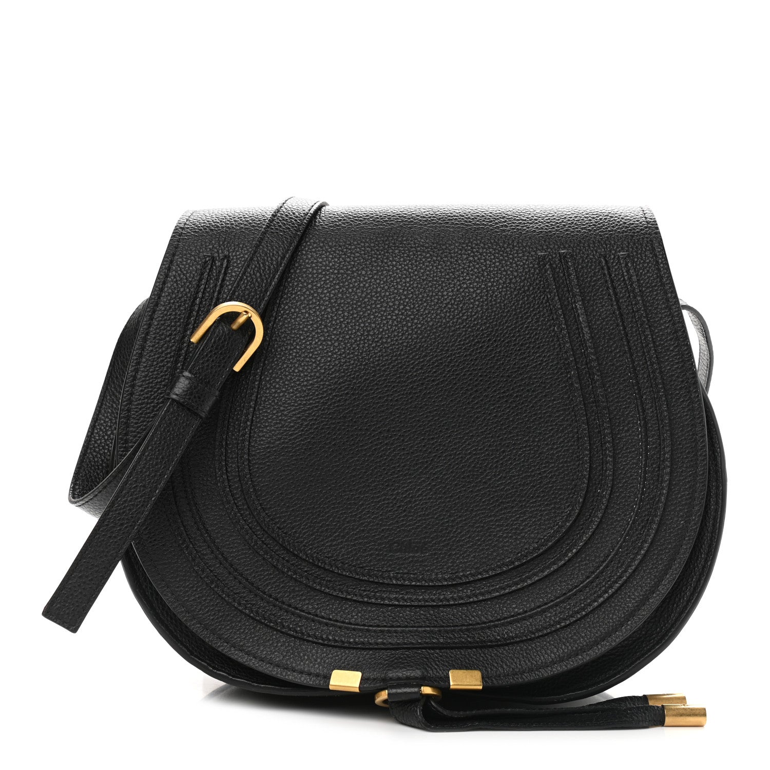 Chloe Calfskin Medium Marcie Round Crossbody Bag Black 1 of 15