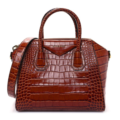Givenchy Calfskin Crocodile Embossed Small Antigona Cognac 1 of 10