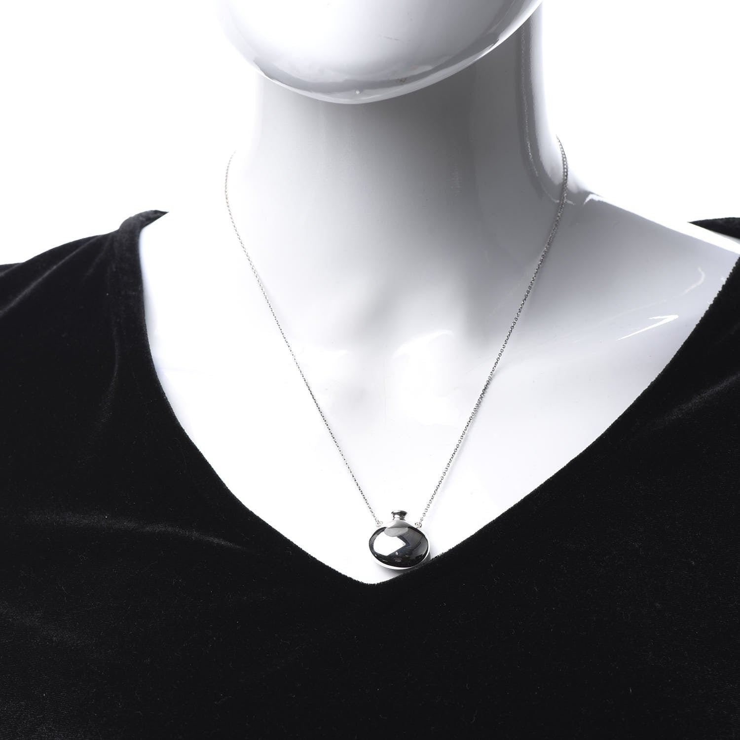 Tiffany Sterling Silver Elsa Peretti Bottle Pendant Necklace 2 of 7