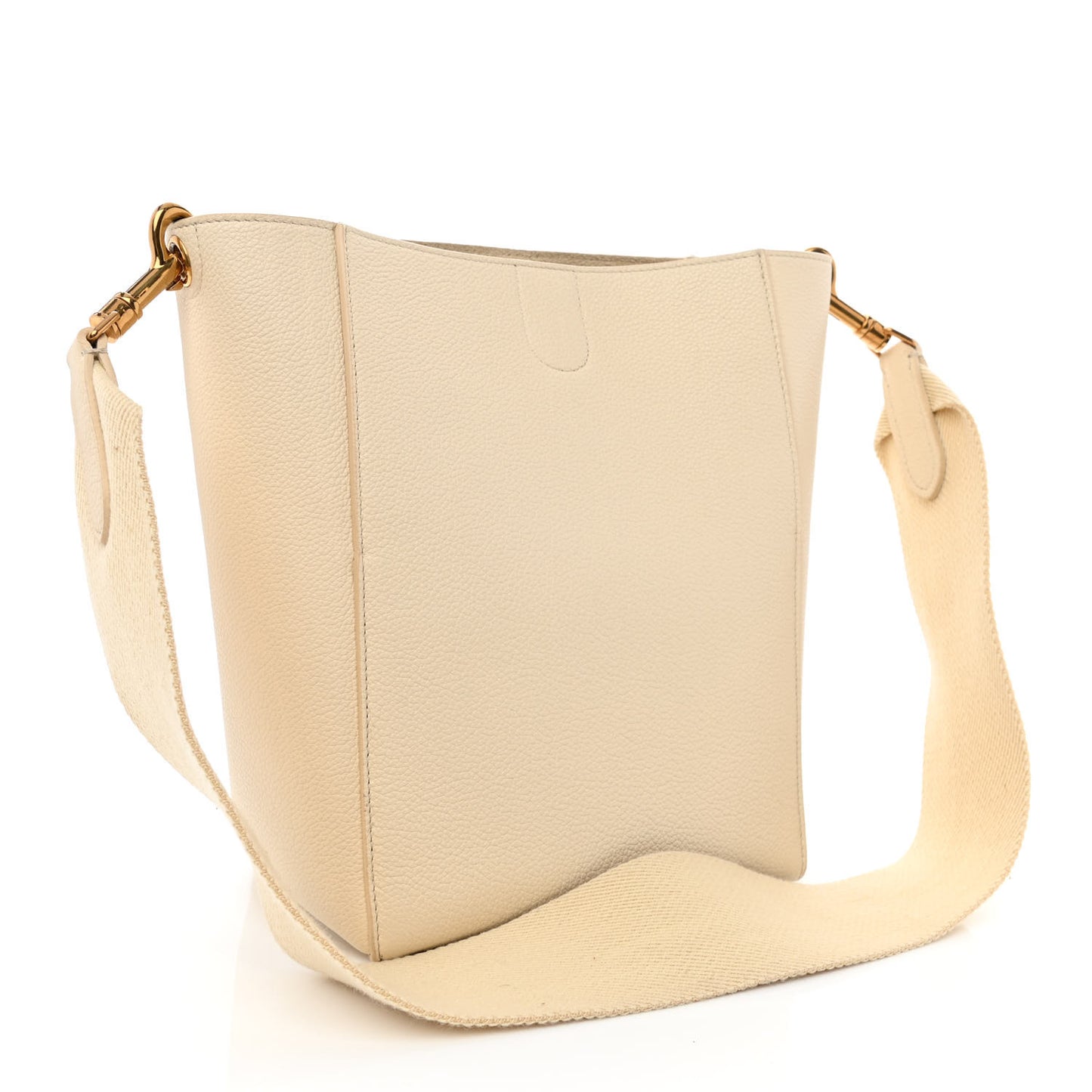 Soft Grained Calfskin Small Sangle Bucket Bag Vanilla