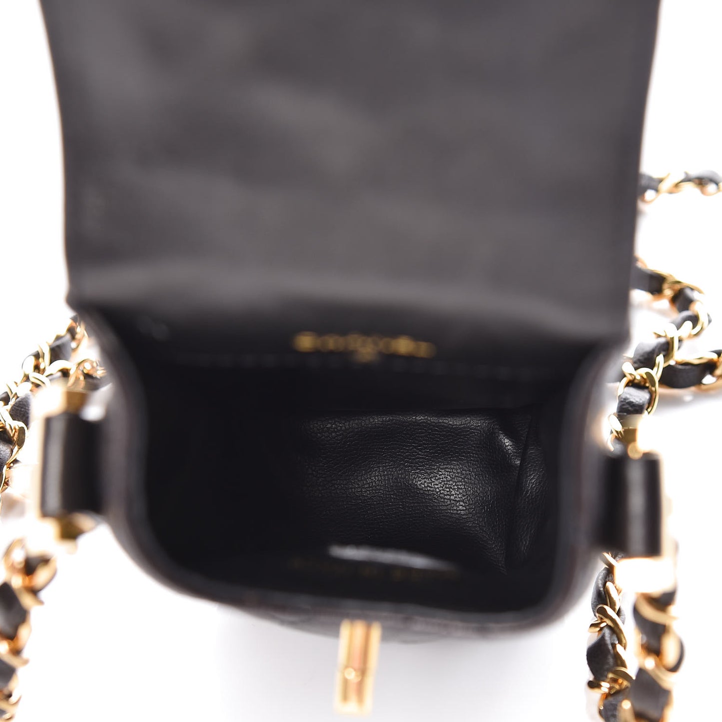 Lambskin Quilted Phone Holder Black