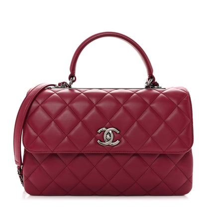 Chanel Lambskin Quilted Medium Trendy CC Flap Dual Handle Bag Dark Pink 1 of 11
