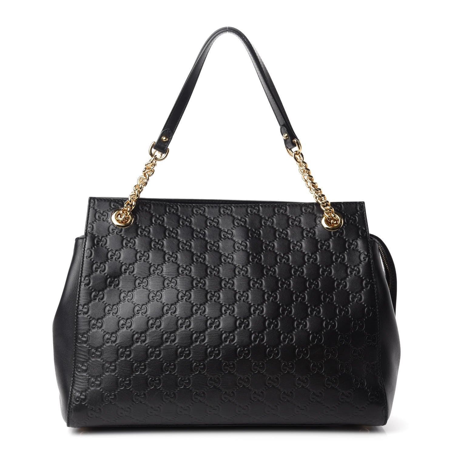 Gucci Guccissima Signature Large Shoulder Tote Bag Black 1 of 10
