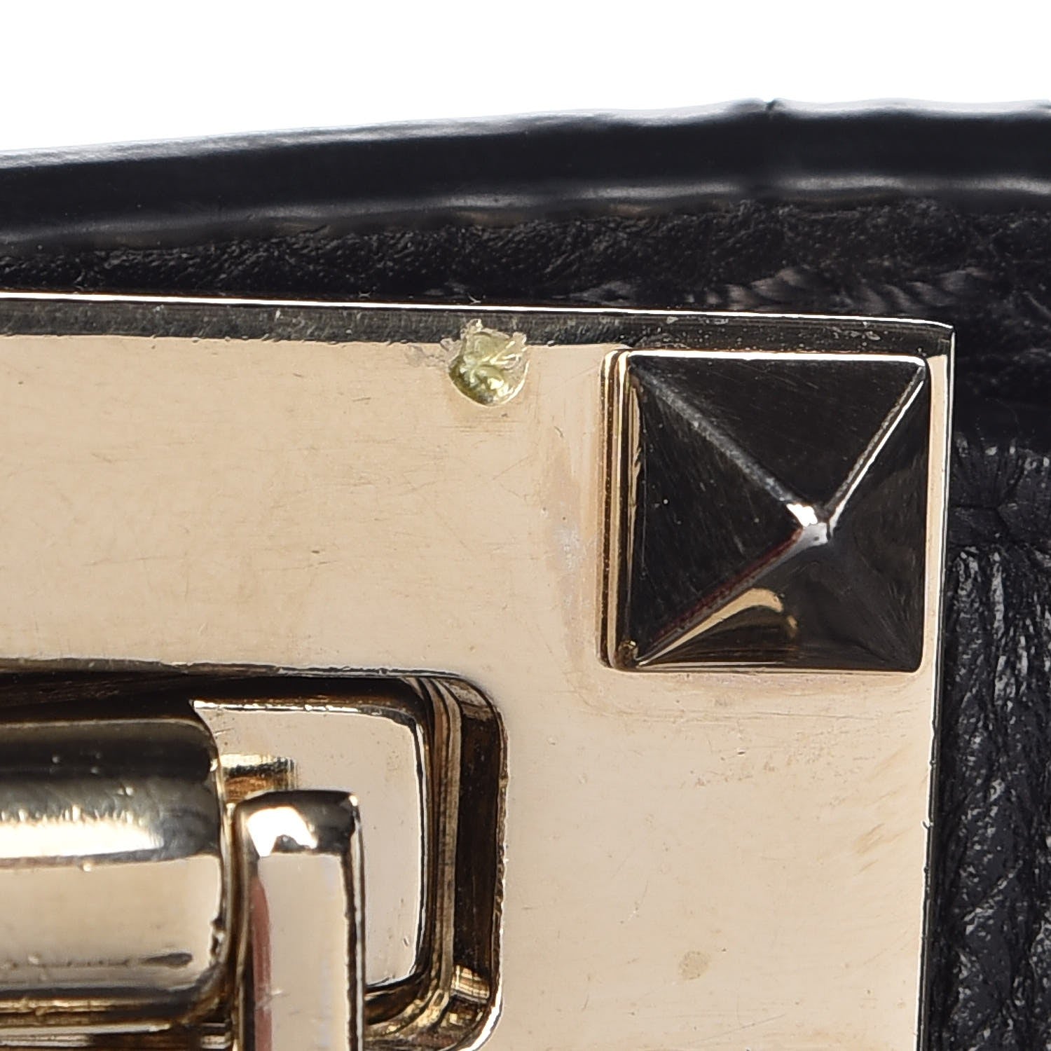 Valentino Garavani Pebbled Calfskin Large Rockstud Flip-Lock Messenger Bag Black 9 of 9