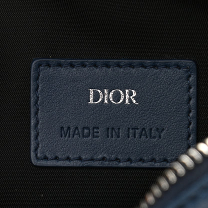 Christian Dior Calfskin Oblique Galaxy Perforated World Tour Messenger Pouch Blue White 6 of 10