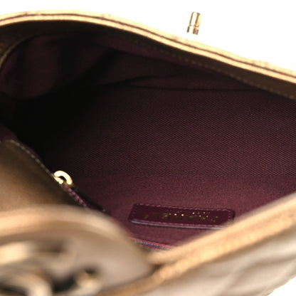 Chanel Metallic Goatskin Quilted Chain Handle Flap Dark Gold 4 of 11