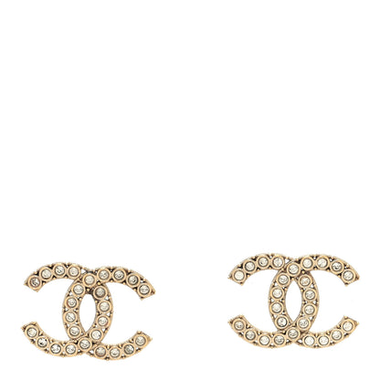 Chanel Crystal CC Earrings Gold 1 of 4