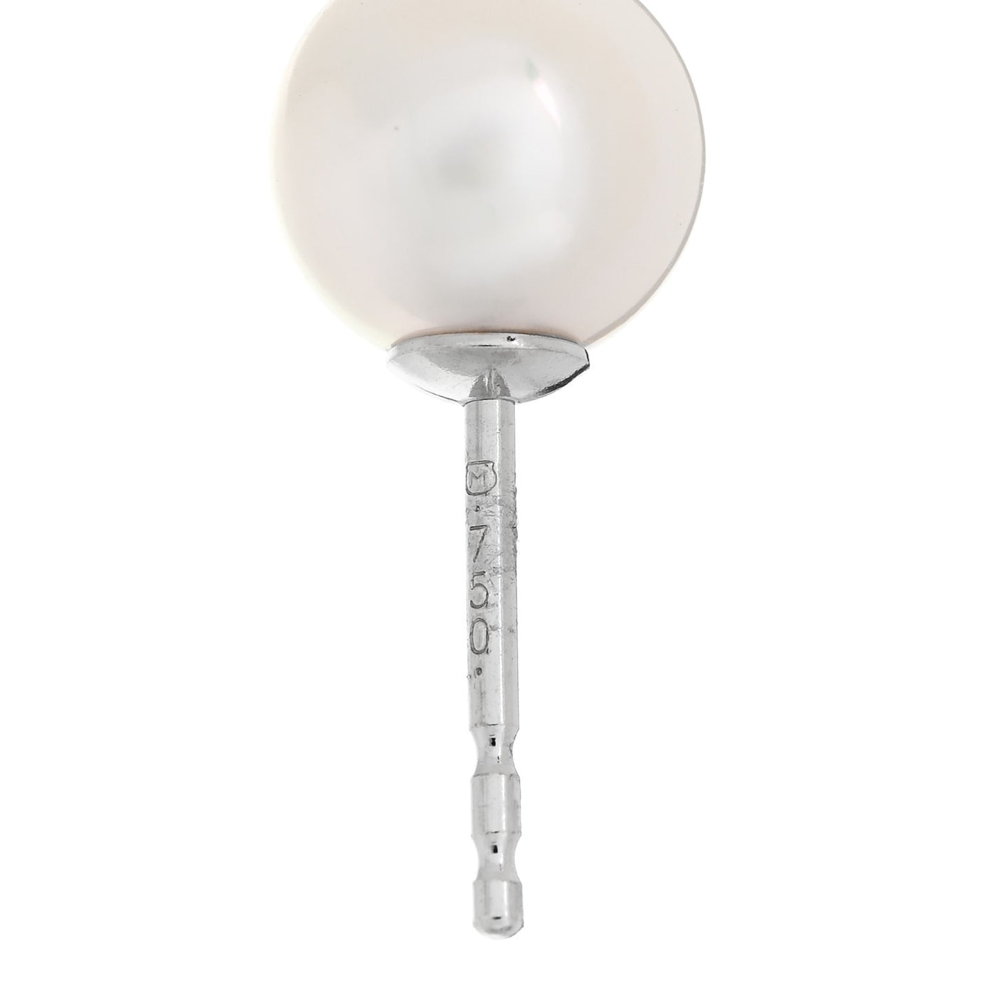 18K White Gold Akoya Cultured Pearl 7-7.5mm Earrings