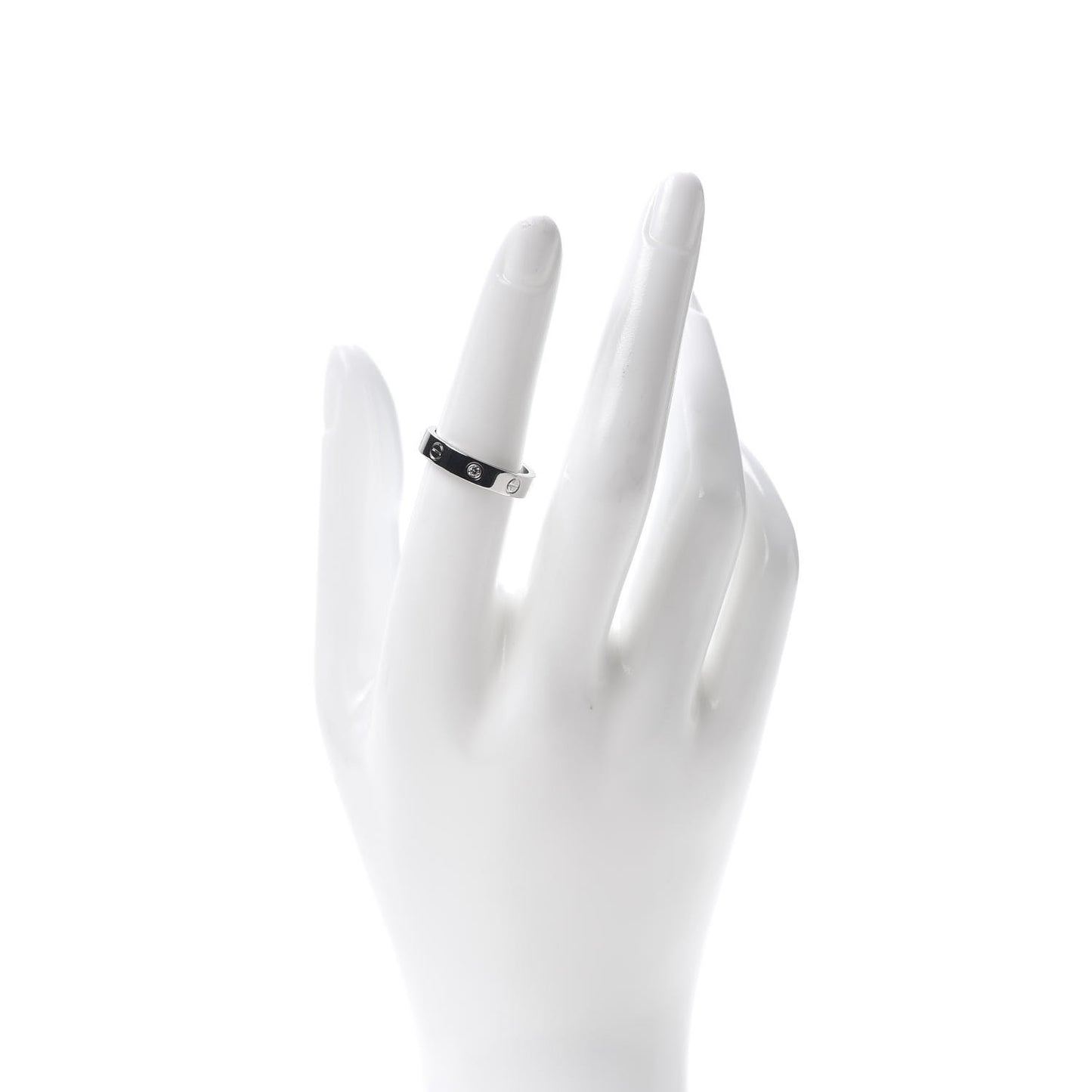 18K White Gold Diamond 4mm LOVE Wedding Band Ring 53 6.25