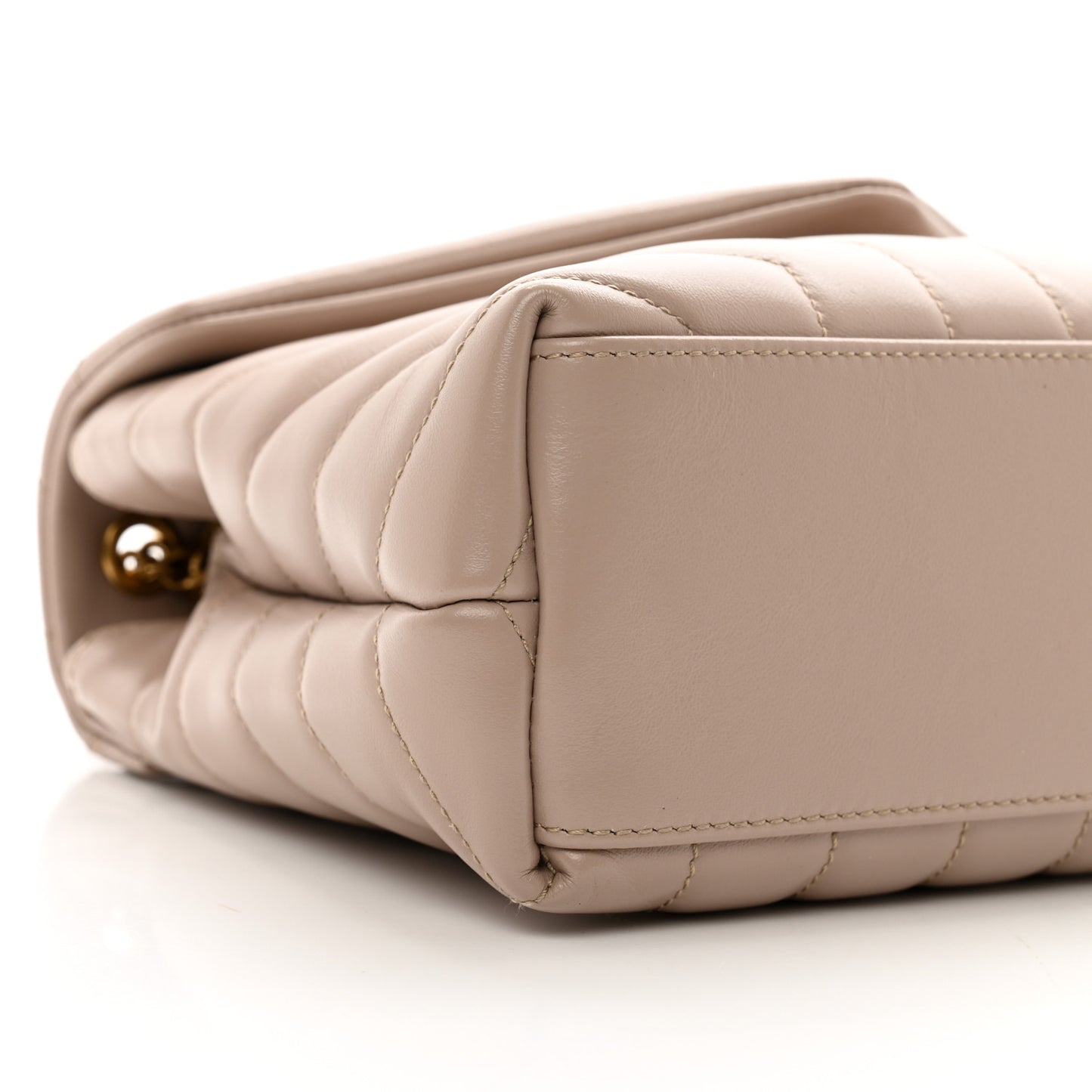 Calfskin Y Quilted Monogram Small Loulou Chain Satchel Light Natural