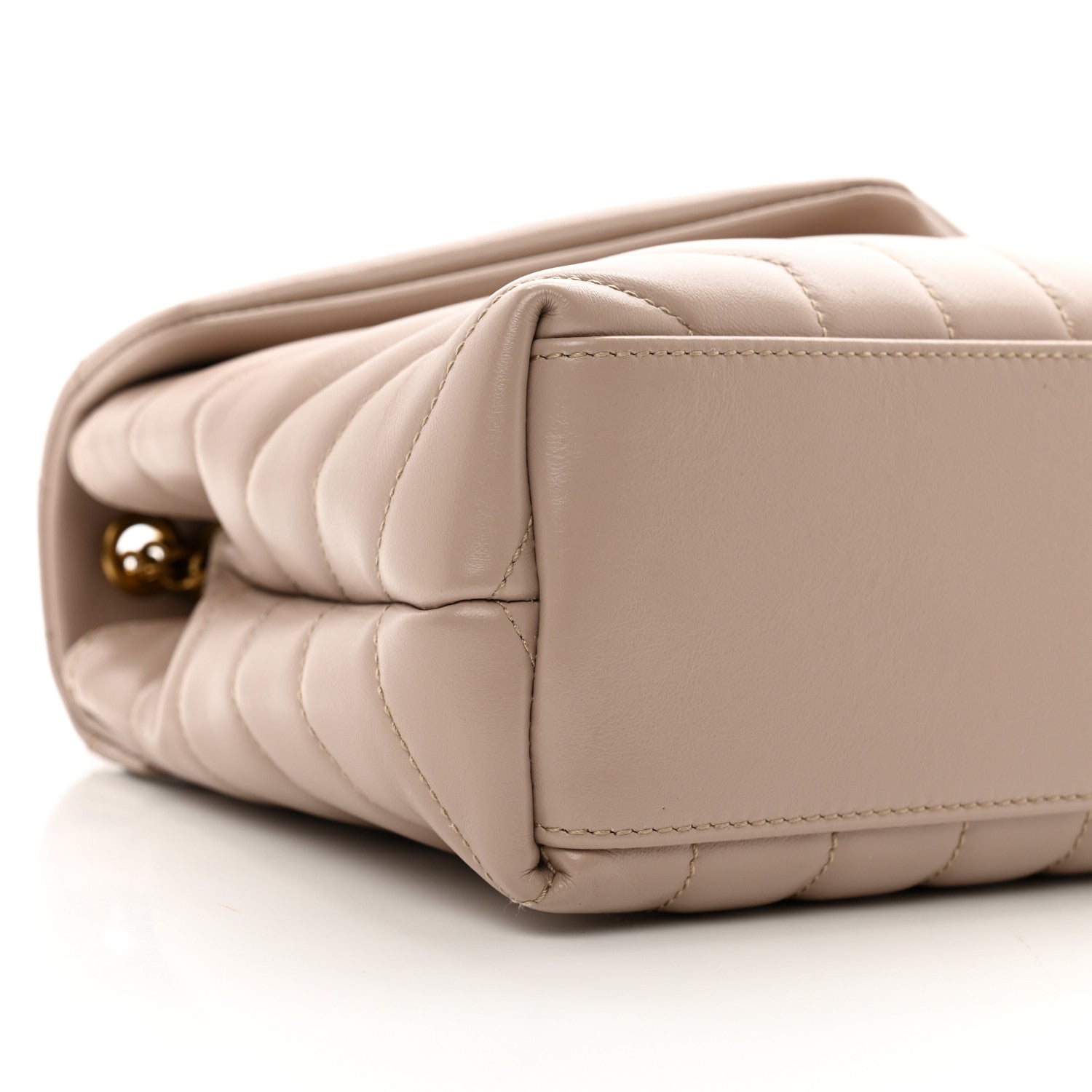 Saint Laurent Calfskin Y Quilted Monogram Small Loulou Chain Satchel Light Natural 9 of 10