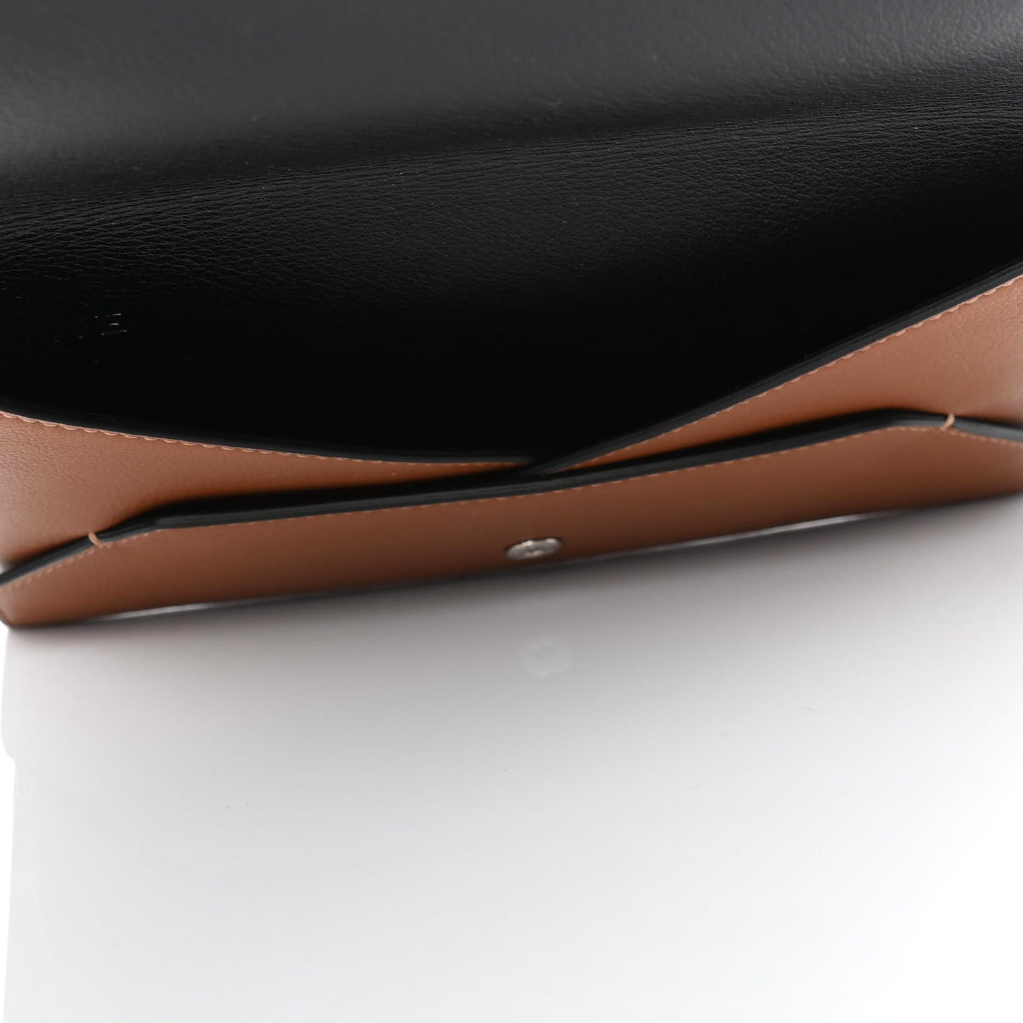 Calfskin Mail Print Envelope Pouch Tan