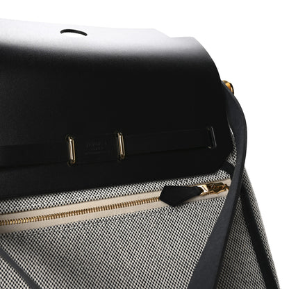 Hermes Military Toile Vache Hunter Herbag Zip Retourne 20 Ecru Black 6 of 10