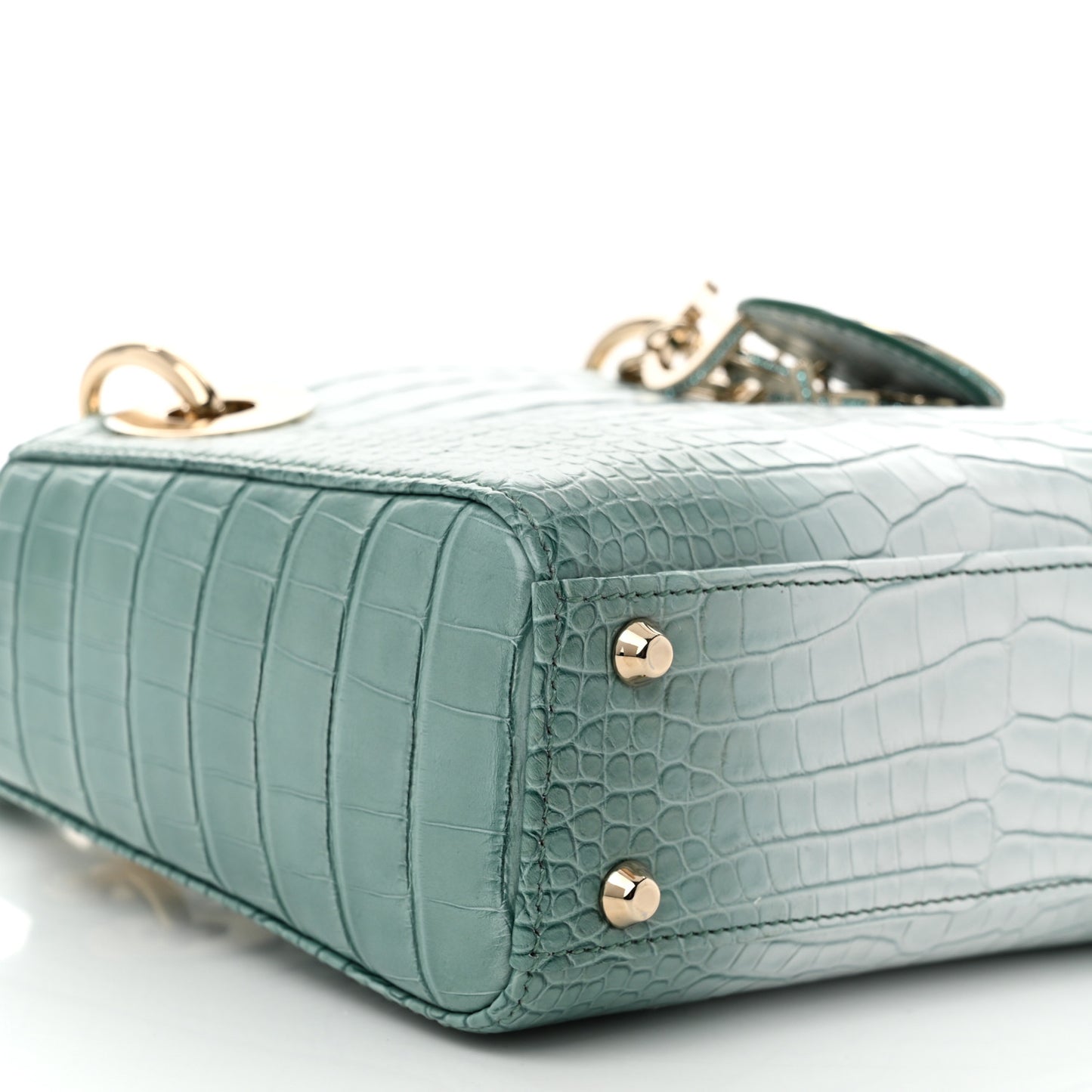 Alligator Gradient Swarovski Crystal Mini Lady Dior Blue