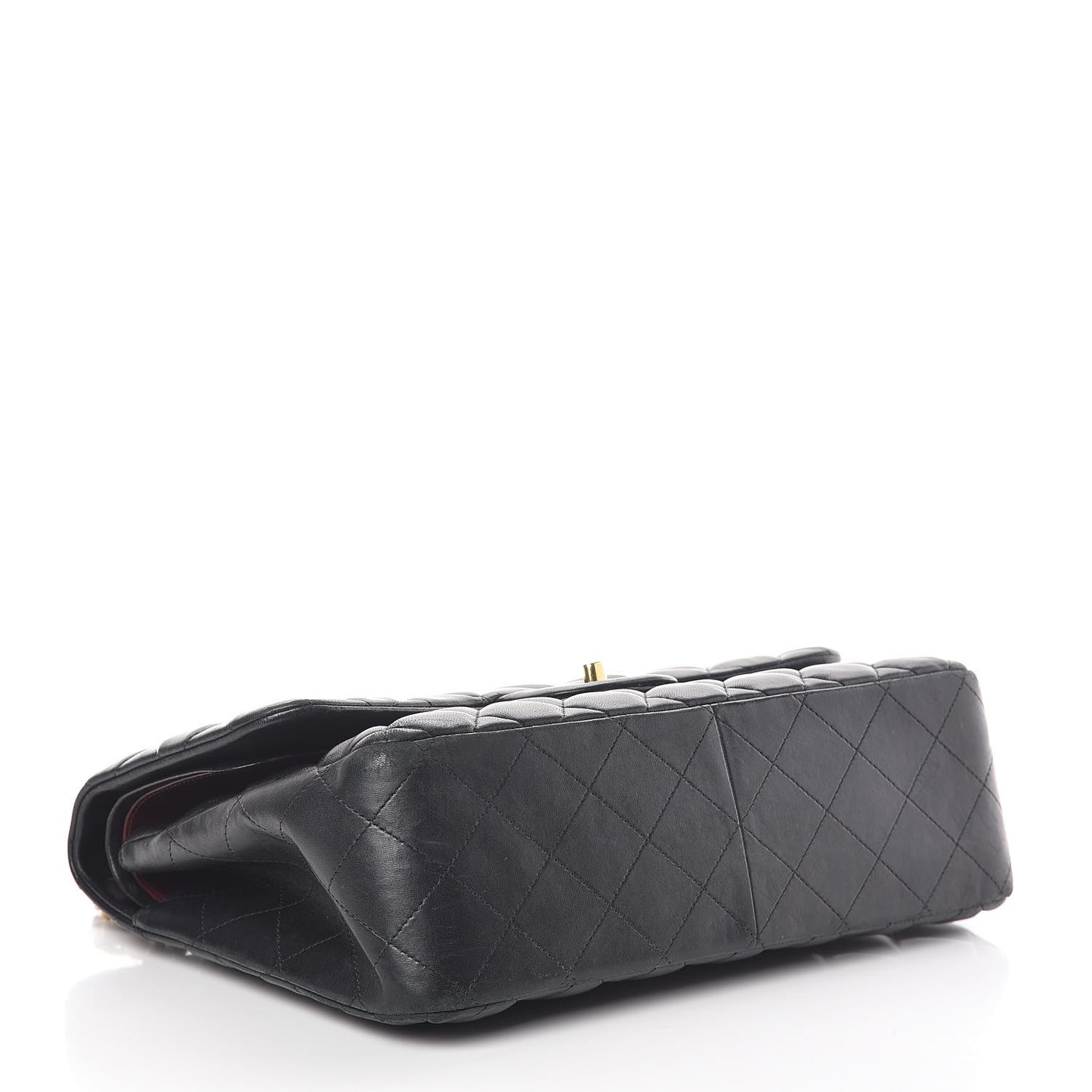 Lambskin Quilted Jumbo Double Flap Black