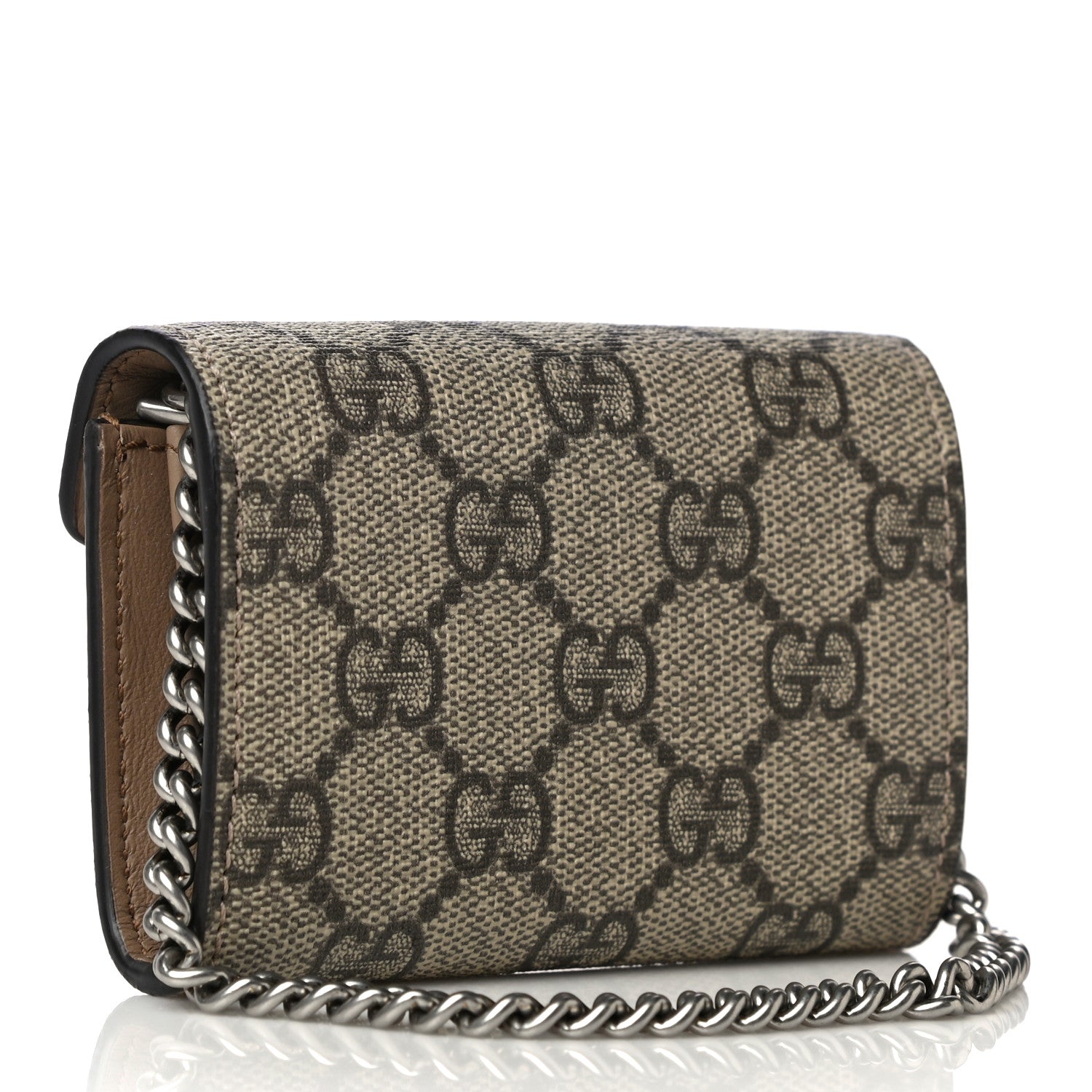 Gucci GG Supreme Monogram Dionysus Coin Purse Taupe 3 of 10