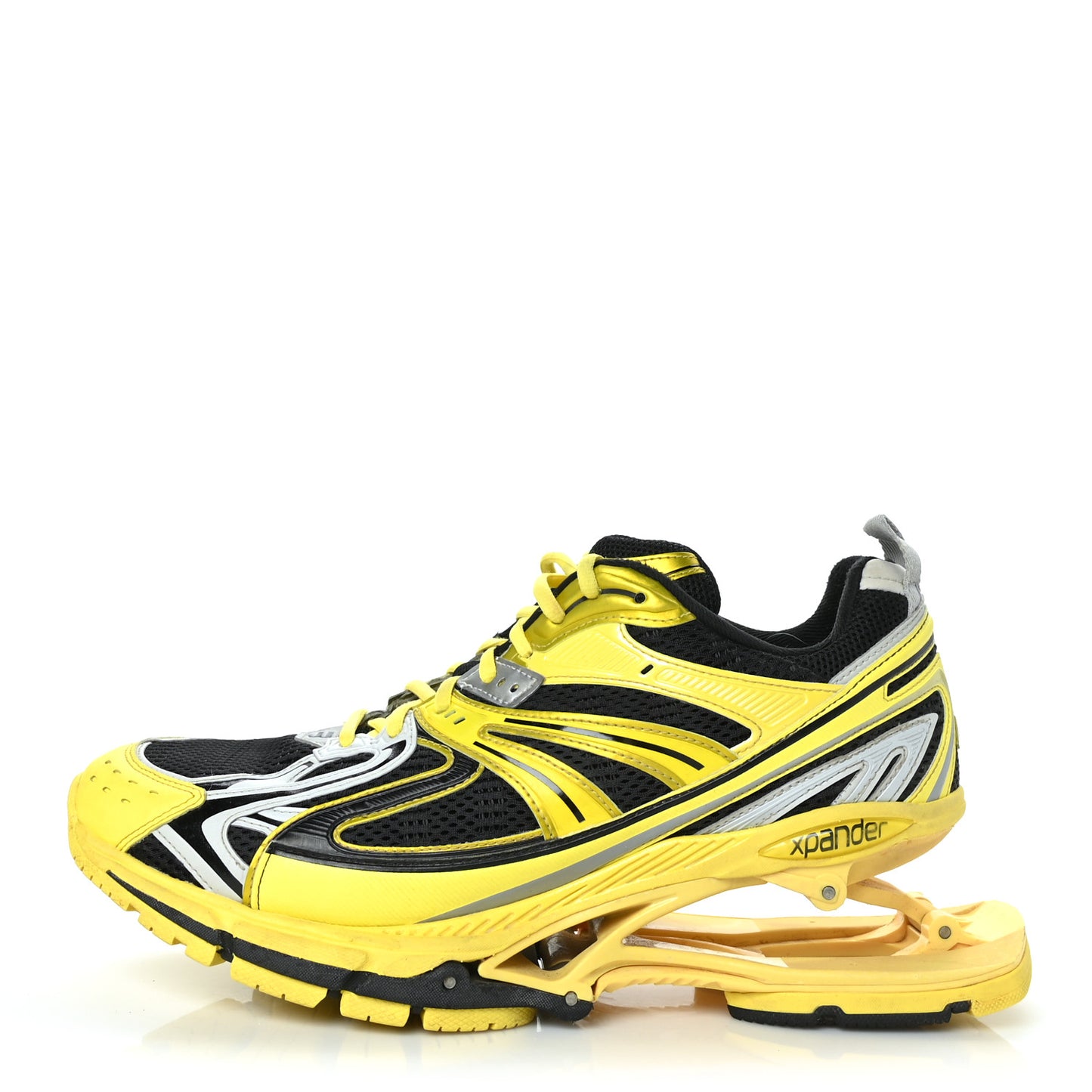 Mesh Rubber Mens X-Pander Sneakers 44 Yellow Grey Black