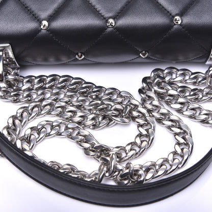 Miu Miu Pattina Nappa Crystal Studded Borchie Flap Bag Black 13 of 14