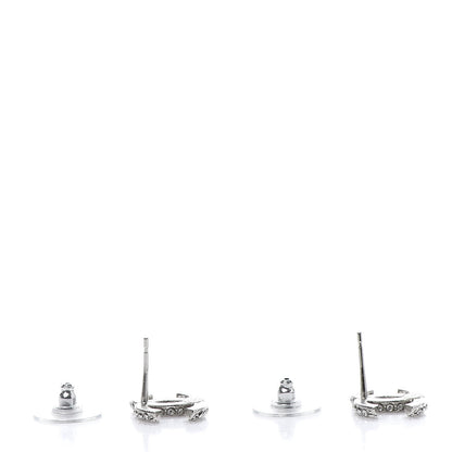 Chanel Crystal Large CC Earrings Silver 3 of 5