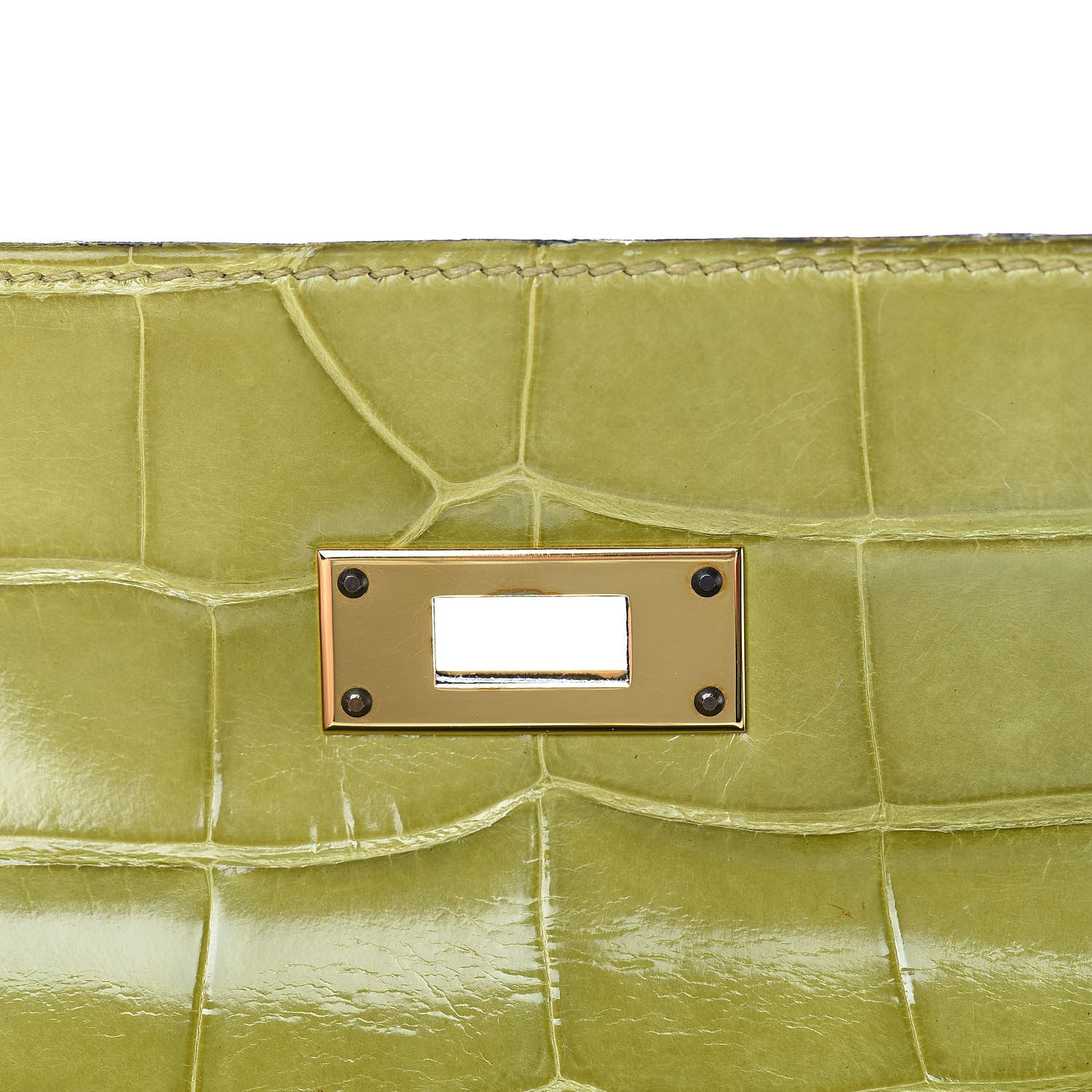 Hermes Shiny Alligator Kelly Sellier 32 Vert Chartreuse 24 of 40