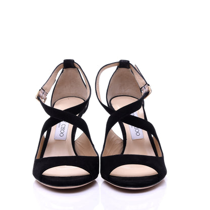 Jimmy Choo Suede Emily 100 Sandal 38 Black 2 of 10