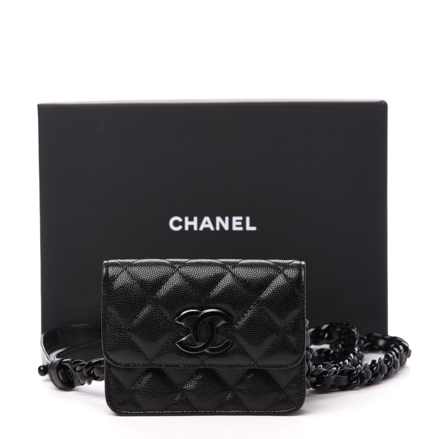 Chanel Caviar Quilted My Everything Belt Flap Card Holder Black 12 of 12