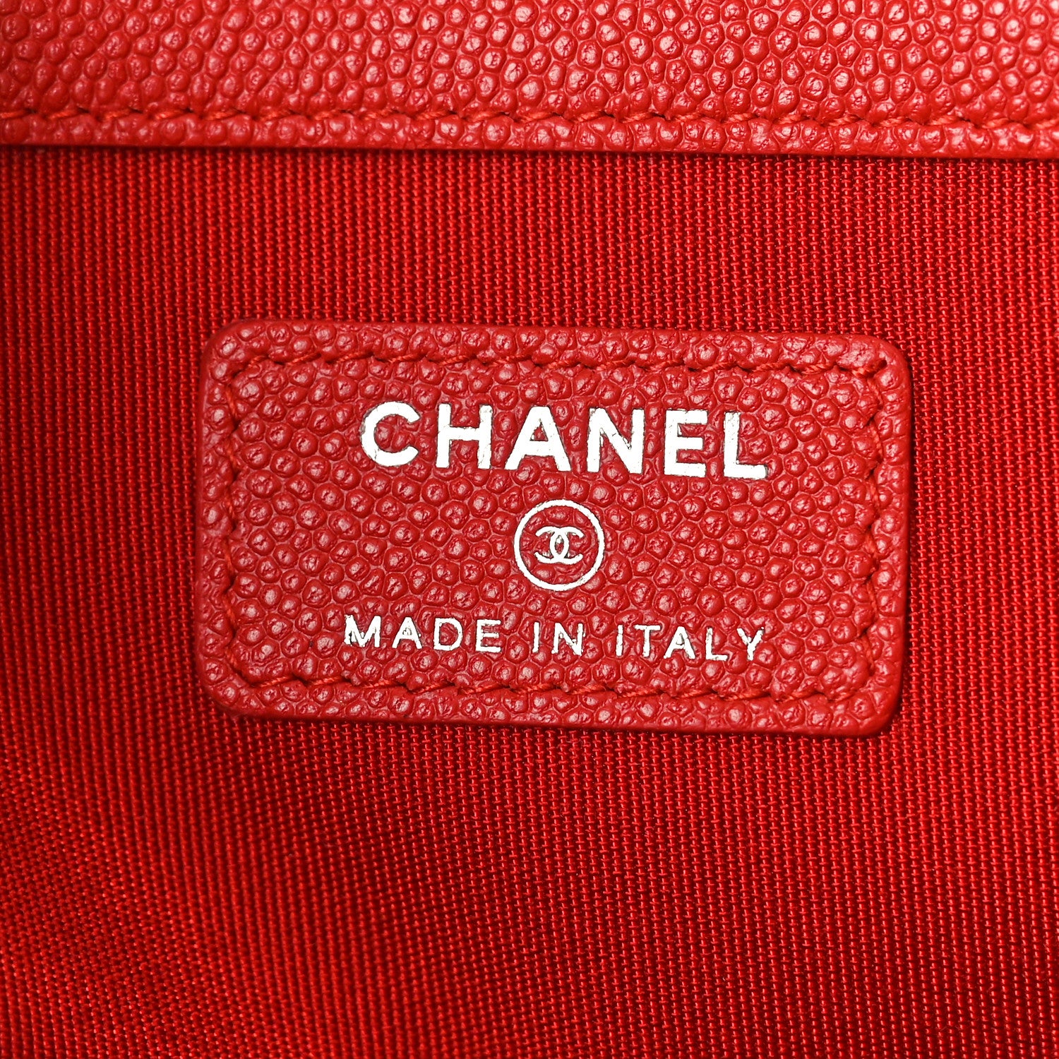 Chanel Caviar Quilted Large Cosmetic Case Red 6 of 8