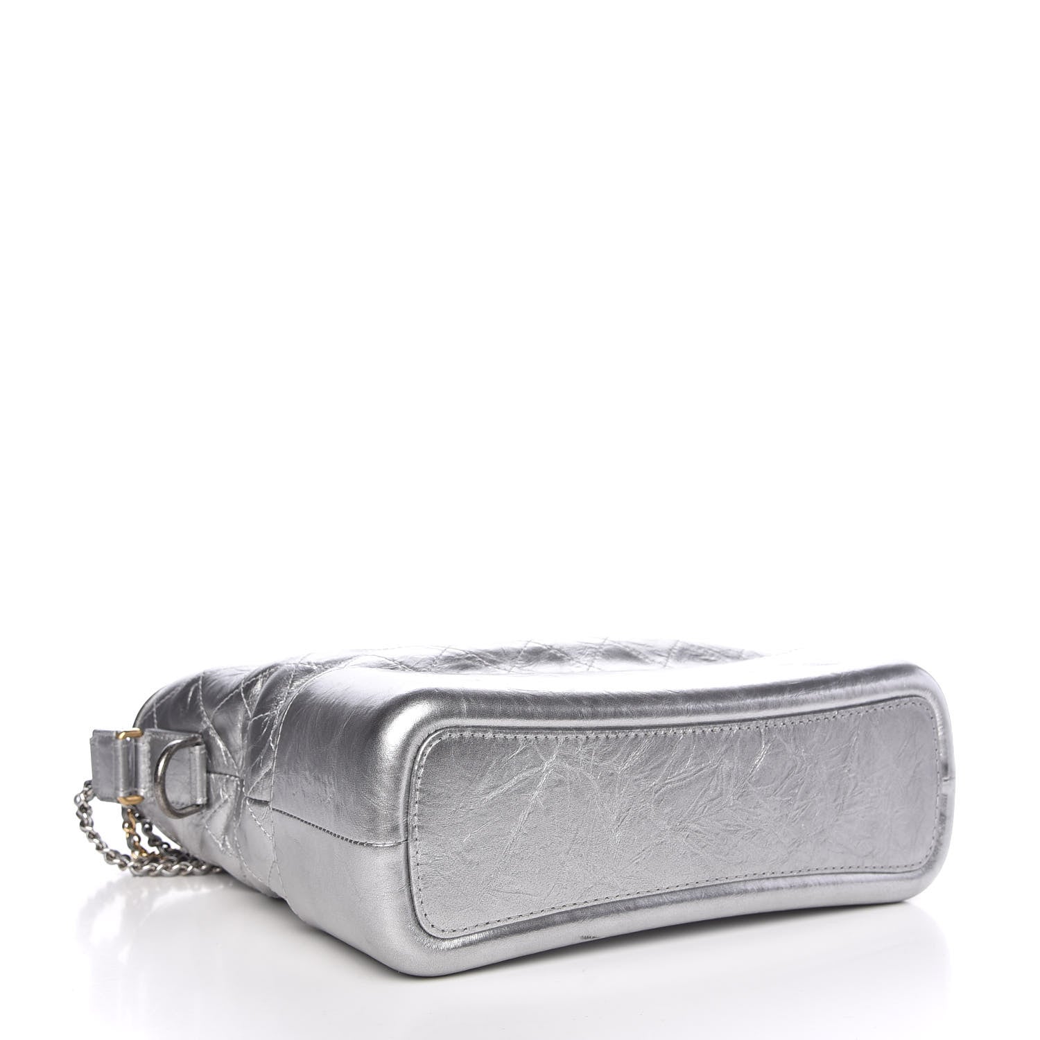 Chanel Metallic Lambskin Calfskin Quilted Medium Gabrielle Hobo Silver 4 of 9