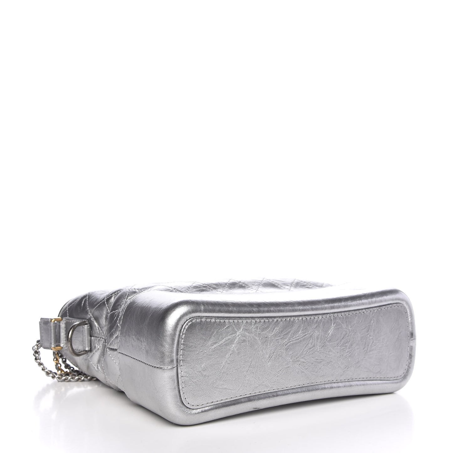 Metallic Lambskin Calfskin Quilted Medium Gabrielle Hobo Silver