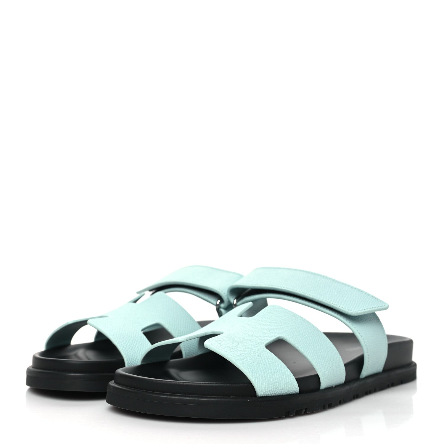 Hermes Epsom Womens Chypre Sandals 38 Bleu Cristaux 3 of 9