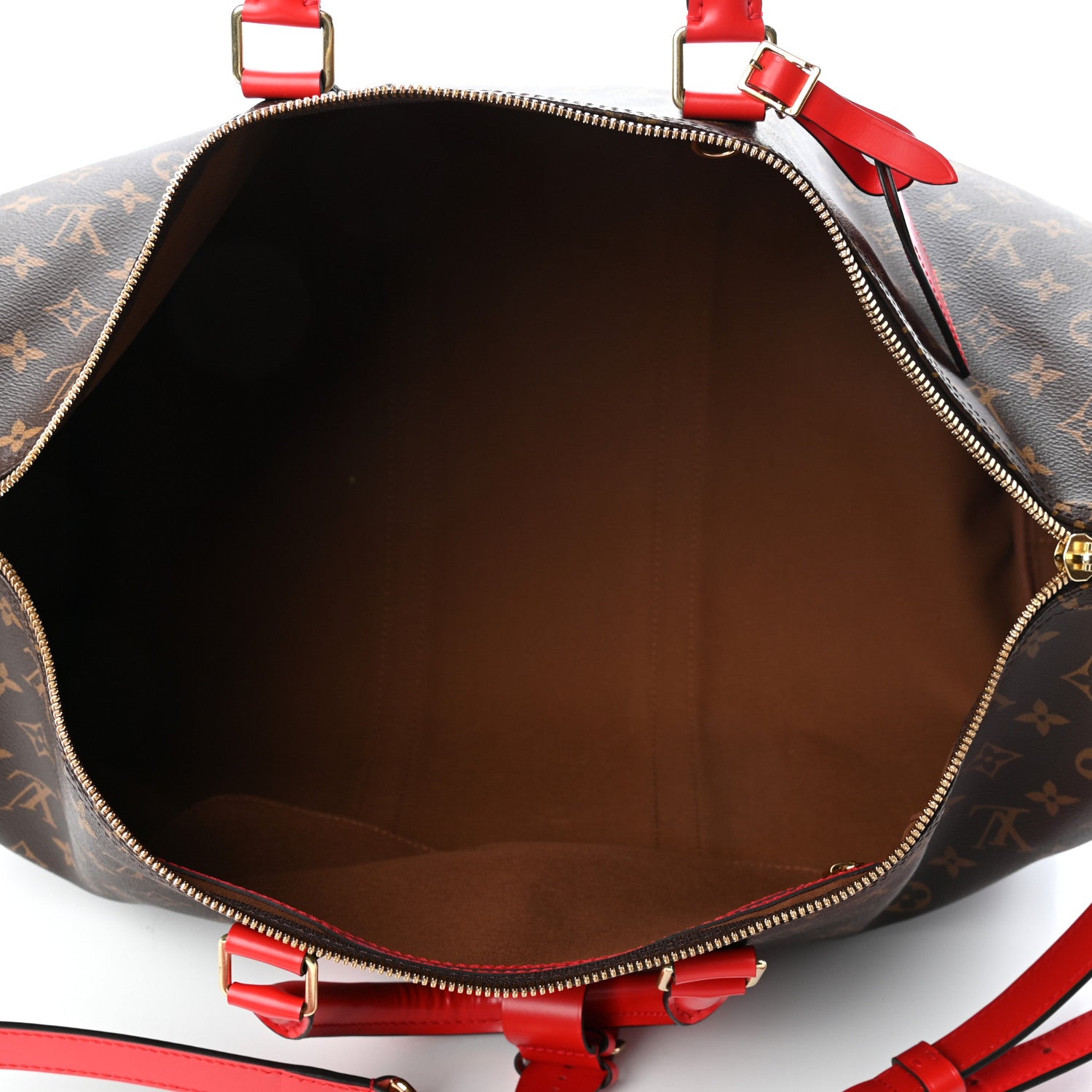 Louis Vuitton Calfskin Monogram Keepall Bandouliere 50 Coquelicot 4 of 5