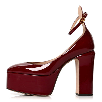 Valentino Garavani Patent Tan-Go 50/120mm Platform Pumps 38.5 Cerise 1 of 8