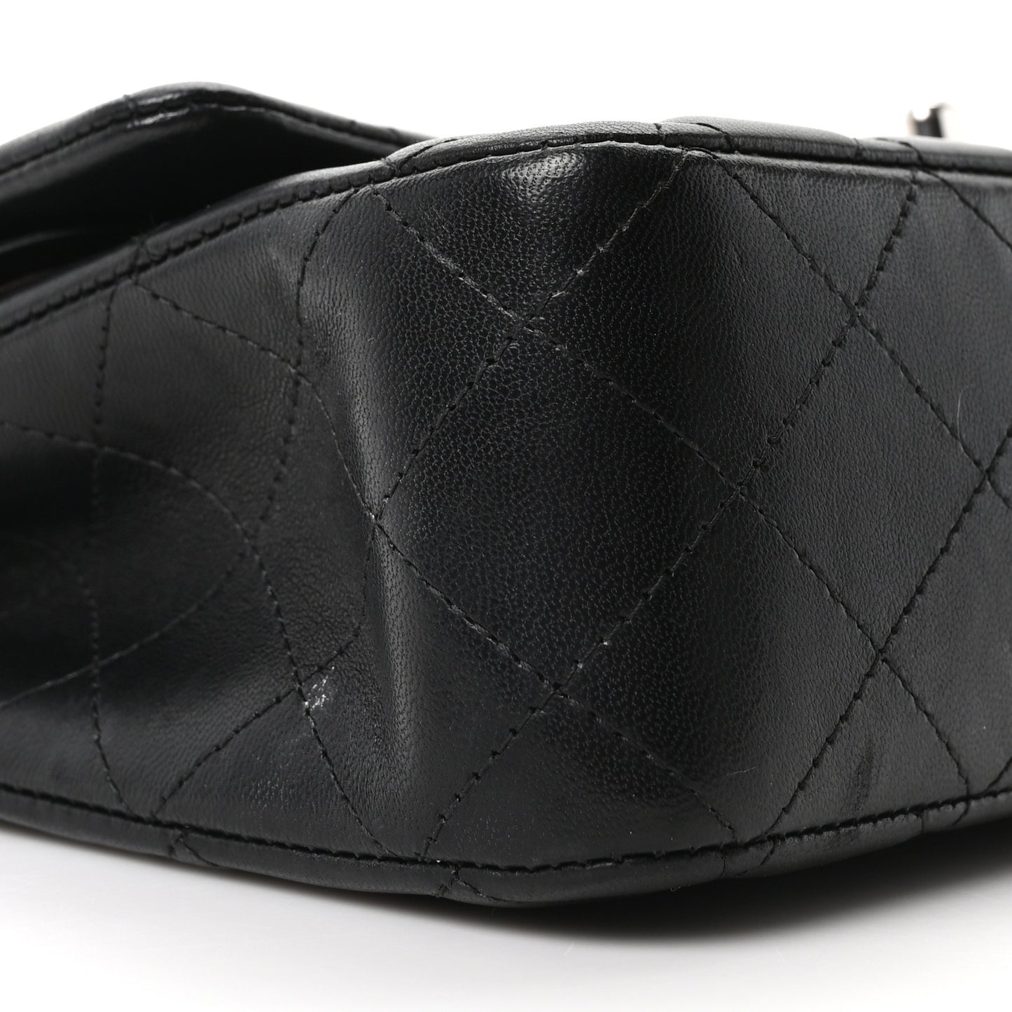 Lambskin Quilted Medium Double Flap Black
