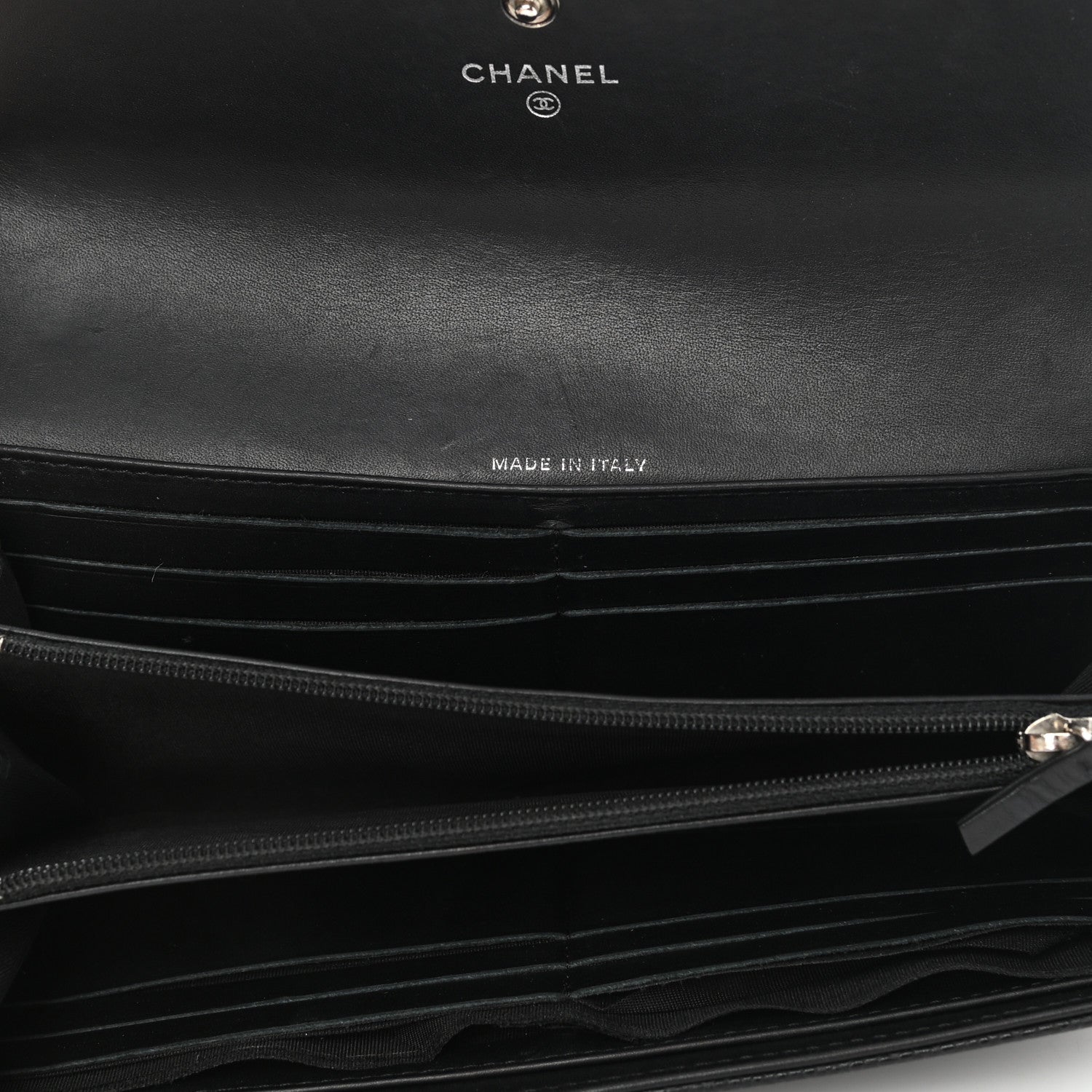 Chanel Caviar Timeless CC Large Gusset Flap Wallet Black 5 of 10
