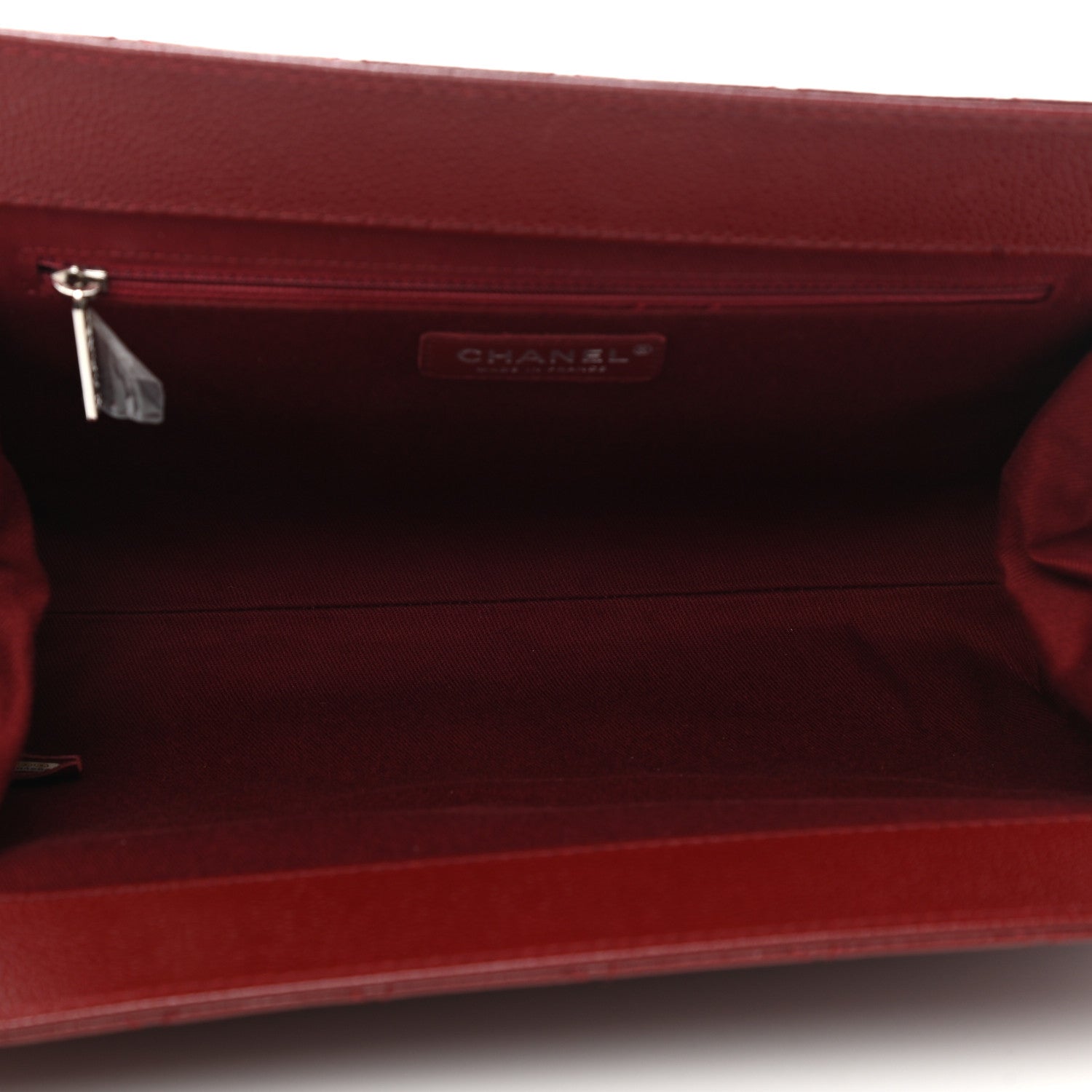 Chanel Caviar Quilted CC Large Clutch Dark Red 5 of 7