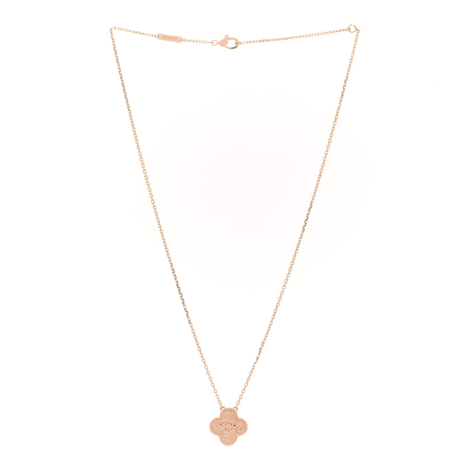 Van Cleef & Arpels 18K Rose Gold Vintage Alhambra Pendant Necklace 3 of 6