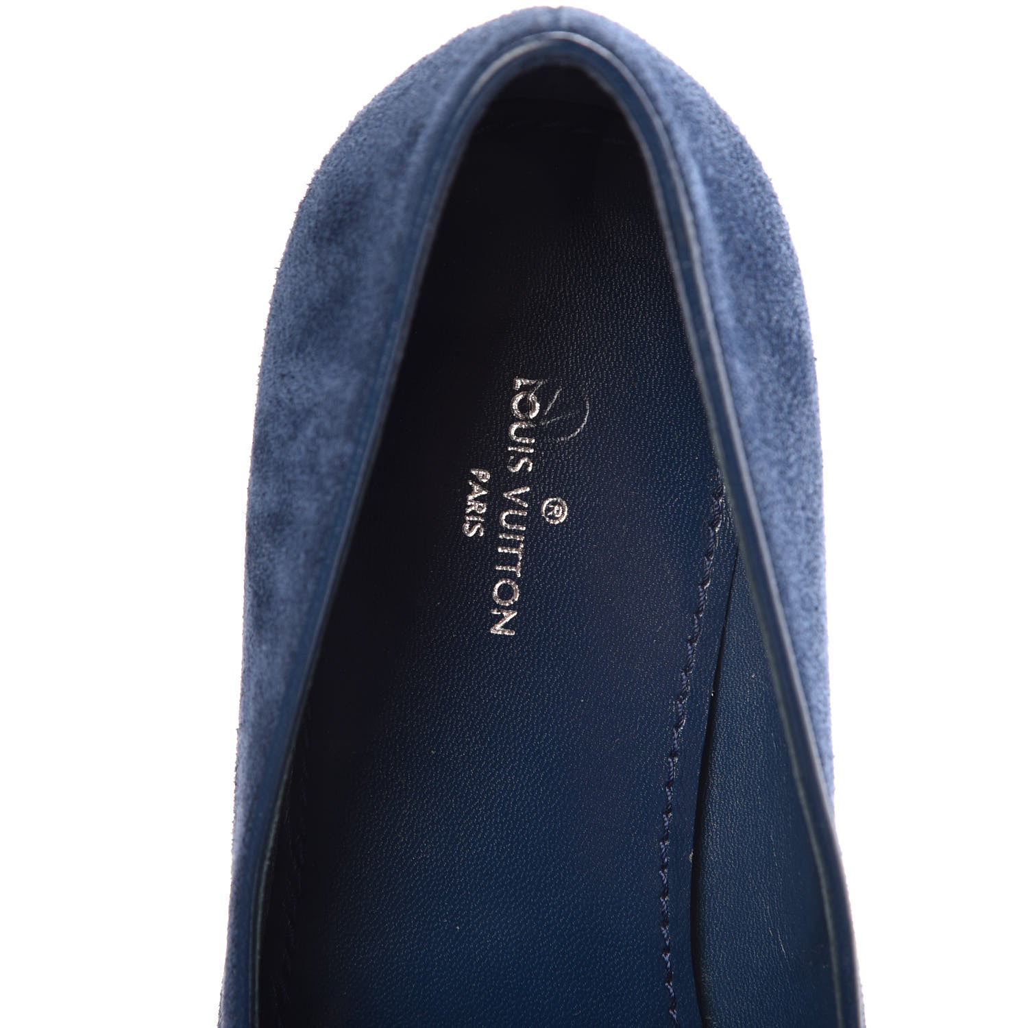 Louis Vuitton Suede Schoolgirl Flat Slippers 37.5 Blue 7 of 9