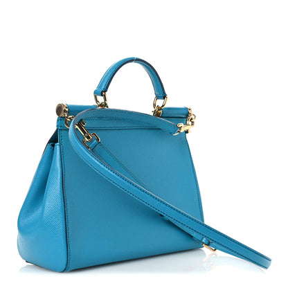 Dolce & Gabbana Dauphine Calfskin Medium Miss Sicily Satchel Blue 4 of 14
