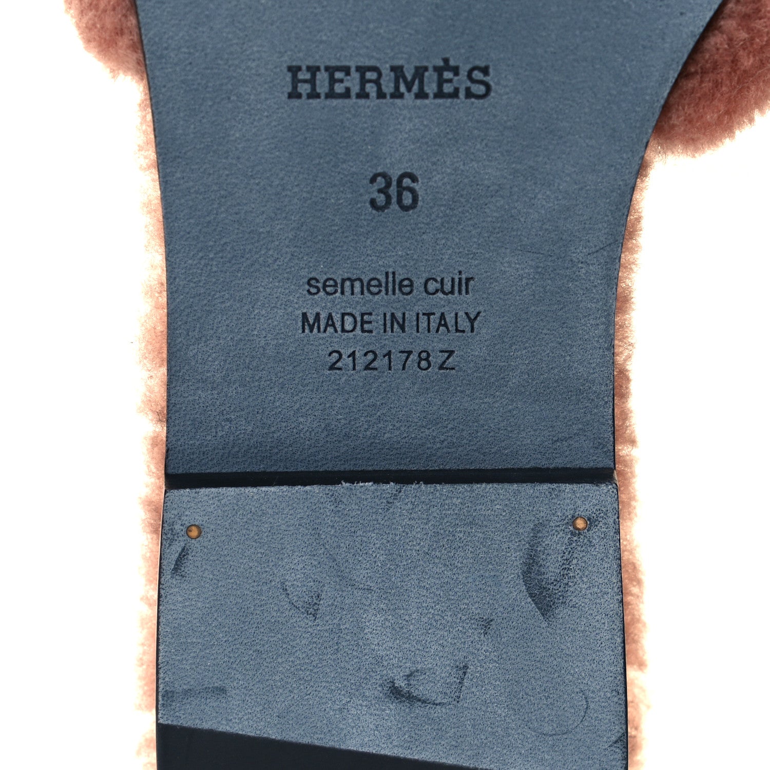 Hermes Woolskin Oran Sandals 36 Rose Aube 7 of 9